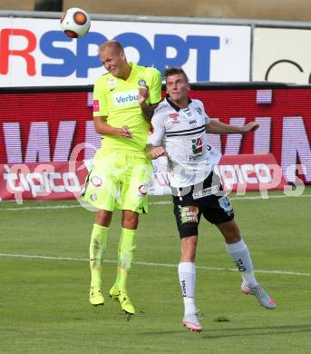 Fussball. Tipico Bundesliga. RZ Pellets WAC gegen FK Austria Wien. Tadej Trdina,  (WAC), Raphael Holzhauser (Wien). Wolfsberg, am 26.7.2015.
Foto: Kuess
Foto: Kuess

---
pressefotos, pressefotografie, kuess, qs, qspictures, sport, bild, bilder, bilddatenbank