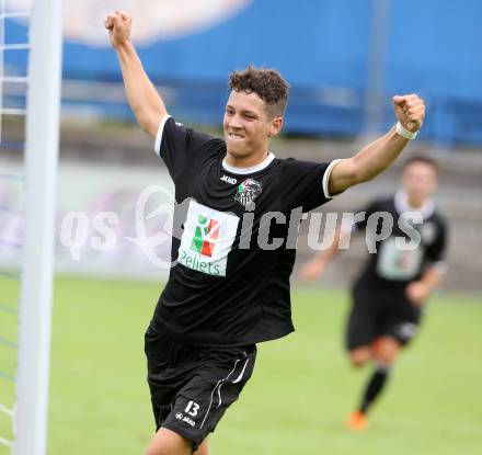 Fussball Regionalliga. Annabichler SV gegen RZ Pellets WAC Amateure.  Torjubel Bastian Rupp (WAC). Annabichl, am 26.7.2015.
Foto: Kuess
---
pressefotos, pressefotografie, kuess, qs, qspictures, sport, bild, bilder, bilddatenbank