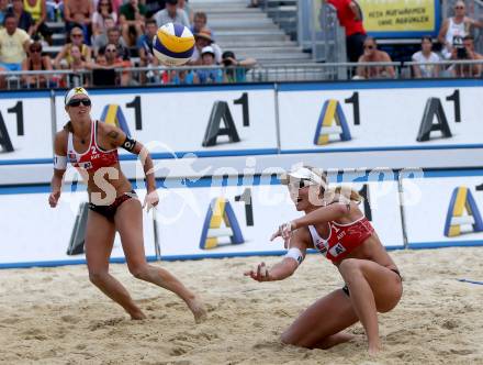 2015 CEV A1 Beachvolleyball Europameisterschaft. Barbara Hansel, Stefanie Schwaiger (AUT). Klagenfurt, 28.7.2015.
Foto: Kuess
---
pressefotos, pressefotografie, kuess, qs, qspictures, sport, bild, bilder, bilddatenbank