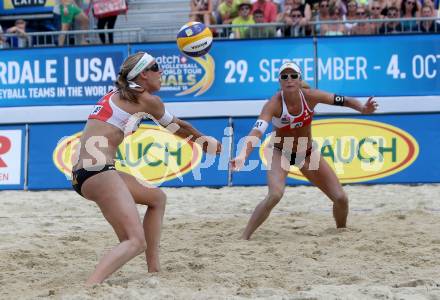 2015 CEV A1 Beachvolleyball Europameisterschaft. Barbara Hansel, Stefanie Schwaiger (AUT). Klagenfurt, 28.7.2015.
Foto: Kuess
---
pressefotos, pressefotografie, kuess, qs, qspictures, sport, bild, bilder, bilddatenbank