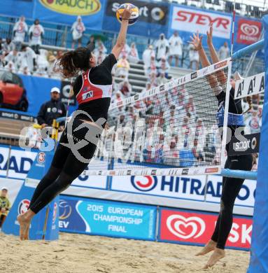 2015 CEV A1 Beachvolleyball Europameisterschaft. Lena Maria PLESIUTSCHNIG,  (AUT). Klagenfurt, 28.7.2015.
Foto: Kuess
---
pressefotos, pressefotografie, kuess, qs, qspictures, sport, bild, bilder, bilddatenbank