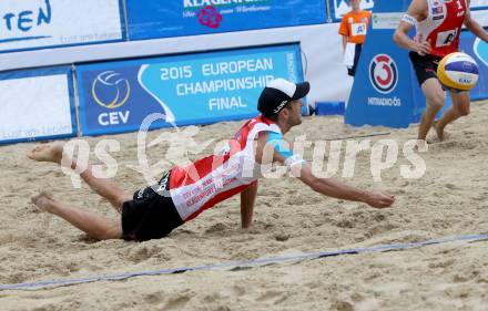 2015 CEV A1 Beachvolleyball Europameisterschaft.  Alexander Xandi HUBER (AUT). Klagenfurt, 29.7.2015.
Foto: Kuess
---
pressefotos, pressefotografie, kuess, qs, qspictures, sport, bild, bilder, bilddatenbank