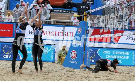 2015 CEV A1 Beachvolleyball Europameisterschaft. Jubel Marleen VAN IERSEL, Madelein MEPPELINK, (NED). Klagenfurt, 28.7.2015.
Foto: Kuess
---
pressefotos, pressefotografie, kuess, qs, qspictures, sport, bild, bilder, bilddatenbank