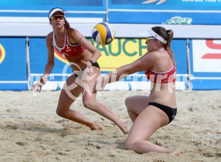 2015 CEV A1 Beachvolleyball Europameisterschaft.  Lena Maria Plesiutschnig, Katharina Elisabeth Schuetzenhoefer (AUT). Klagenfurt, 28.7.2015.
Foto: Kuess
---
pressefotos, pressefotografie, kuess, qs, qspictures, sport, bild, bilder, bilddatenbank