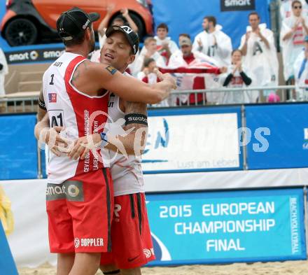 2015 CEV A1 Beachvolleyball Europameisterschaft. Alexander Horst, Clemens Doppler (AUT). Klagenfurt, 29.7.2015.
Foto: Kuess
---
pressefotos, pressefotografie, kuess, qs, qspictures, sport, bild, bilder, bilddatenbank