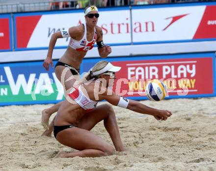 2015 CEV A1 Beachvolleyball Europameisterschaft. Barbara Hansel, Stefanie Schwaiger (AUT). Klagenfurt, 28.7.2015.
Foto: Kuess
---
pressefotos, pressefotografie, kuess, qs, qspictures, sport, bild, bilder, bilddatenbank