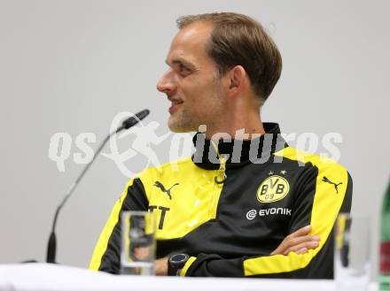 Fussball. UEFA Europa League 2015/2016. Third qualifying round. RZ Pellets WAC gegen Borussia Dortmund. Pressekonferenz.  Trainer Thomas Tuchel (Dortmund). Klagenfurt, am 29.7.2015.
Foto: Kuess 
---
pressefotos, pressefotografie, kuess, qs, qspictures, sport, bild, bilder, bilddatenbank