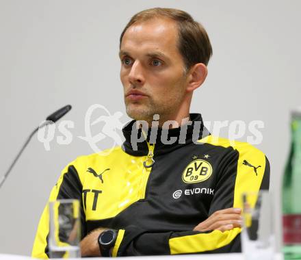 Fussball. UEFA Europa League 2015/2016. Third qualifying round. RZ Pellets WAC gegen Borussia Dortmund. Pressekonferenz. Trainer Thomas Tuchel (Dortmund). Klagenfurt, am 29.7.2015.
Foto: Kuess 
---
pressefotos, pressefotografie, kuess, qs, qspictures, sport, bild, bilder, bilddatenbank