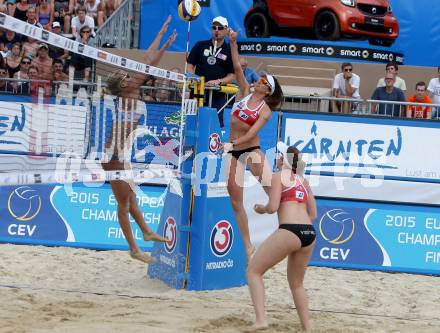 2015 CEV A1 Beachvolleyball Europameisterschaft.  Lena Maria Plesiutschnig, Katharina Elisabeth Schuetzenhoefer (AUT). Klagenfurt, 28.7.2015.
Foto: Kuess
---
pressefotos, pressefotografie, kuess, qs, qspictures, sport, bild, bilder, bilddatenbank