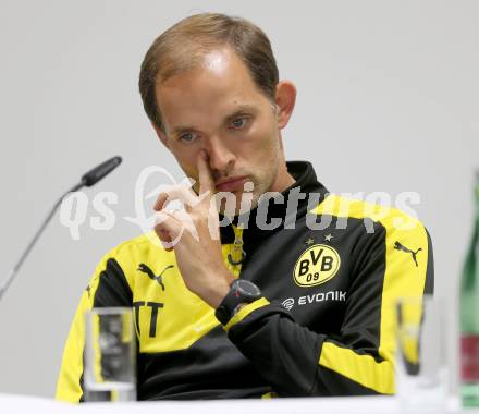 Fussball. UEFA Europa League 2015/2016. Third qualifying round. RZ Pellets WAC gegen Borussia Dortmund. Pressekonferenz.  Trainer Thomas Tuchel (Dortmund). Klagenfurt, am 29.7.2015.
Foto: Kuess 
---
pressefotos, pressefotografie, kuess, qs, qspictures, sport, bild, bilder, bilddatenbank