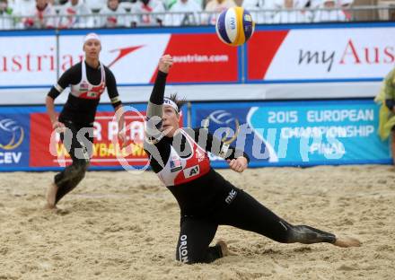 2015 CEV A1 Beachvolleyball Europameisterschaft. Valerie TEUFL, Bianca Zass (AUT). Klagenfurt, 30.7.2015.
Foto: Kuess
---
pressefotos, pressefotografie, kuess, qs, qspictures, sport, bild, bilder, bilddatenbank