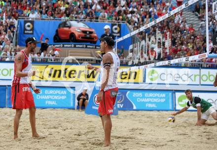 2015 CEV A1 Beachvolleyball Europameisterschaft. Clemens Doppler, Alexander Horst, (AUT). Klagenfurt, 30.7.2015.
Foto: Kuess
---
pressefotos, pressefotografie, kuess, qs, qspictures, sport, bild, bilder, bilddatenbank