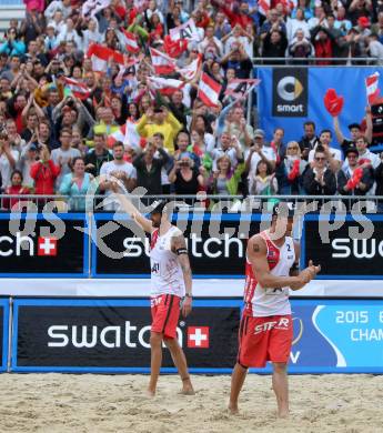 2015 CEV A1 Beachvolleyball Europameisterschaft. Clemens Doppler, Alexander Horst, (AUT). Klagenfurt, 30.7.2015.
Foto: Kuess
---
pressefotos, pressefotografie, kuess, qs, qspictures, sport, bild, bilder, bilddatenbank