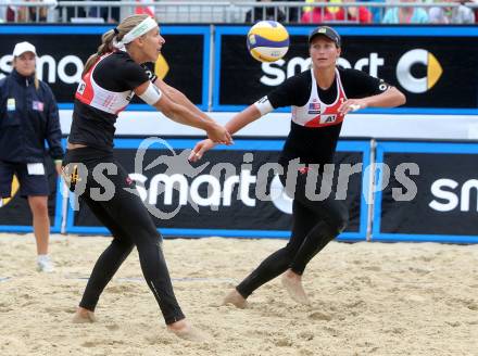 2015 CEV A1 Beachvolleyball Europameisterschaft. Stefanie Schwaiger, Barbara Hansel (AUT). Klagenfurt, 30.7.2015.
Foto: Kuess
---
pressefotos, pressefotografie, kuess, qs, qspictures, sport, bild, bilder, bilddatenbank