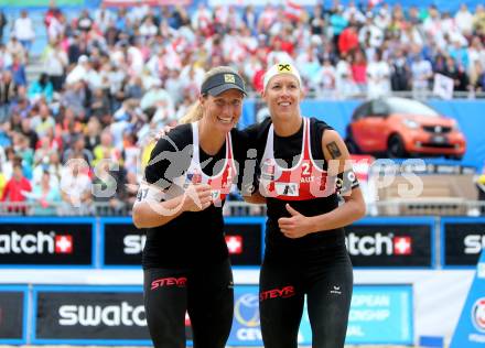 2015 CEV A1 Beachvolleyball Europameisterschaft. Stefanie Schwaiger, Barbara Hansel (AUT). Klagenfurt, 30.7.2015.
Foto: Kuess
---
pressefotos, pressefotografie, kuess, qs, qspictures, sport, bild, bilder, bilddatenbank