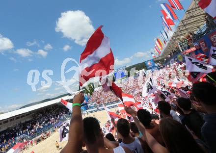 2015 CEV A1 Beachvolleyball Europameisterschaft.  Fans (AUT). Klagenfurt, 31.7.2015.
Foto: Kuess
---
pressefotos, pressefotografie, kuess, qs, qspictures, sport, bild, bilder, bilddatenbank