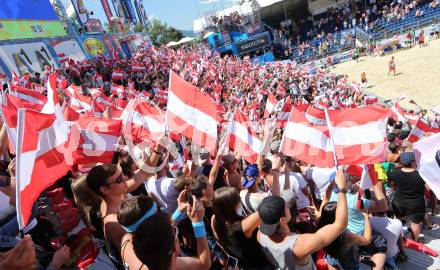 2015 CEV A1 Beachvolleyball Europameisterschaft.  Fans (AUT). Klagenfurt, 31.7.2015.
Foto: Kuess
---
pressefotos, pressefotografie, kuess, qs, qspictures, sport, bild, bilder, bilddatenbank