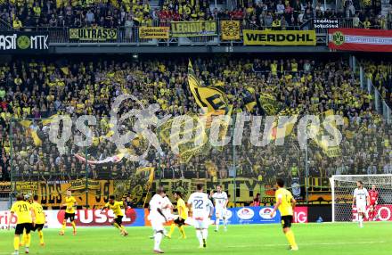 Fussball. UEFA Europa League 2015/2016. Third qualifying round. RZ Pellets WAC gegen Borussia Dortmund. Fans (Dortmund). Klagenfurt, am 30.7.2015.
Foto: Kuess 
---
pressefotos, pressefotografie, kuess, qs, qspictures, sport, bild, bilder, bilddatenbank