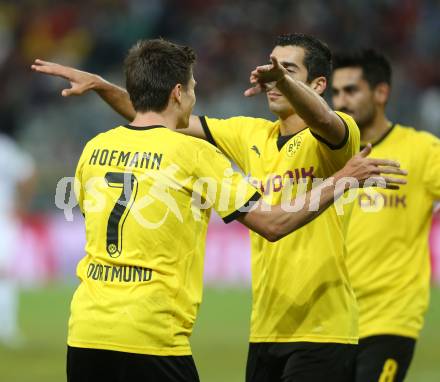 Fussball. UEFA Europa League 2015/2016. Third qualifying round. RZ Pellets WAC gegen Borussia Dortmund. torjubel  Jonas Hofmann (Dortmund). Klagenfurt, am 30.7.2015.
Foto: Kuess 
---
pressefotos, pressefotografie, kuess, qs, qspictures, sport, bild, bilder, bilddatenbank