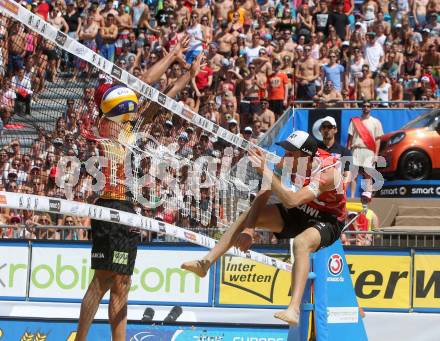 2015 CEV A1 Beachvolleyball Europameisterschaft. Alexander Xandi Huber  (AUT). Klagenfurt, 31.7.2015.
Foto: Kuess
---
pressefotos, pressefotografie, kuess, qs, qspictures, sport, bild, bilder, bilddatenbank