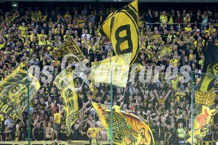 Fussball. UEFA Europa League 2015/2016. Third qualifying round. RZ Pellets WAC gegen Borussia Dortmund. Woerthersee Stadion, Fans. Klagenfurt, am 30.7.2015.
Foto: Kuess 
---
pressefotos, pressefotografie, kuess, qs, qspictures, sport, bild, bilder, bilddatenbank