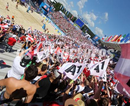 2015 CEV A1 Beachvolleyball Europameisterschaft.  Fans (AUT). Klagenfurt, 31.7.2015.
Foto: Kuess
---
pressefotos, pressefotografie, kuess, qs, qspictures, sport, bild, bilder, bilddatenbank