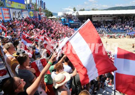 2015 CEV A1 Beachvolleyball Europameisterschaft.  Fans (AUT). Klagenfurt, 31.7.2015.
Foto: Kuess
---
pressefotos, pressefotografie, kuess, qs, qspictures, sport, bild, bilder, bilddatenbank