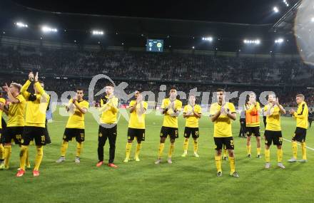 Fussball. UEFA Europa League 2015/2016. Third qualifying round. RZ Pellets WAC gegen Borussia Dortmund. Jubel (Dortmund). Klagenfurt, am 30.7.2015.
Foto: Kuess 
---
pressefotos, pressefotografie, kuess, qs, qspictures, sport, bild, bilder, bilddatenbank