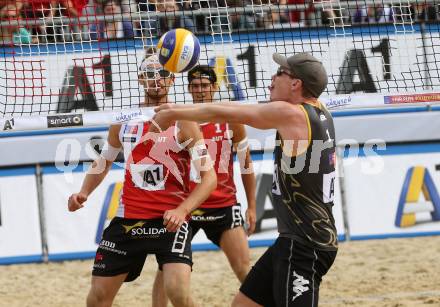 2015 CEV A1 Beachvolleyball Europameisterschaft.  Daniel MUELLNER (AUT), Markus BOECKERMANN (GER). Klagenfurt, 31.7.2015.
Foto: Kuess
---
pressefotos, pressefotografie, kuess, qs, qspictures, sport, bild, bilder, bilddatenbank