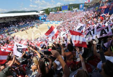 2015 CEV A1 Beachvolleyball Europameisterschaft.  Fans (AUT). Klagenfurt, 31.7.2015.
Foto: Kuess
---
pressefotos, pressefotografie, kuess, qs, qspictures, sport, bild, bilder, bilddatenbank