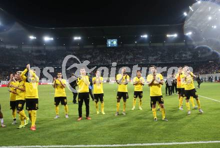 Fussball. UEFA Europa League 2015/2016. Third qualifying round. RZ Pellets WAC gegen Borussia Dortmund. Jubel (Dortmund). Klagenfurt, am 30.7.2015.
Foto: Kuess 
---
pressefotos, pressefotografie, kuess, qs, qspictures, sport, bild, bilder, bilddatenbank