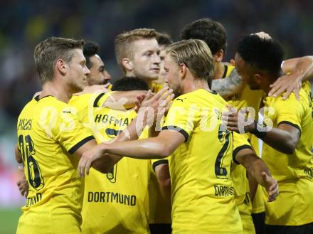 Fussball. UEFA Europa League 2015/2016. Third qualifying round. RZ Pellets WAC gegen Borussia Dortmund. torjubel  Jonas Hofmann (Dortmund). Klagenfurt, am 30.7.2015.
Foto: Kuess 
---
pressefotos, pressefotografie, kuess, qs, qspictures, sport, bild, bilder, bilddatenbank