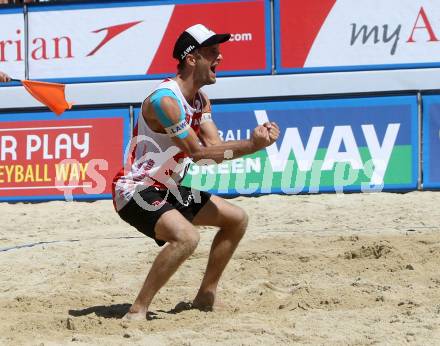 2015 CEV A1 Beachvolleyball Europameisterschaft.  Alexander Xandi Huber  (AUT). Klagenfurt, 31.7.2015.
Foto: Kuess
---
pressefotos, pressefotografie, kuess, qs, qspictures, sport, bild, bilder, bilddatenbank