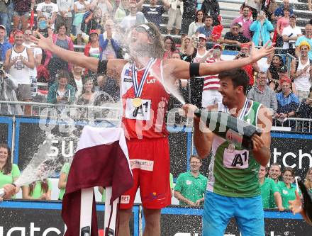 2015 CEV A1 Beachvolleyball Europameisterschaft. Alex RANGHIERI (ITA), Aleksandrs SAMOILOVS (LAT). Klagenfurt, 2.8.2015
Foto: Kuess
---
pressefotos, pressefotografie, kuess, qs, qspictures, sport, bild, bilder, bilddatenbank