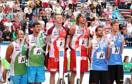 2015 CEV A1 Beachvolleyball Europameisterschaft. Alex RANGHIERI, Adrian Ignacio CARAMBULA (ITA), Janis SMEDINS, Aleksandrs SAMOILOVS (LAT), Reinder NUMMERDOR, Christiaan VARENHORST (NED). Klagenfurt, 2.8.2015
Foto: Kuess
---
pressefotos, pressefotografie, kuess, qs, qspictures, sport, bild, bilder, bilddatenbank