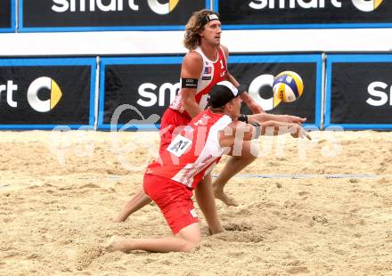 2015 CEV A1 Beachvolleyball Europameisterschaft. Janis SMEDINS, Aleksandrs SAMOILOVS (LAT). Klagenfurt, 2.8.2015
Foto: Kuess
---
pressefotos, pressefotografie, kuess, qs, qspictures, sport, bild, bilder, bilddatenbank