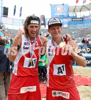 2015 CEV A1 Beachvolleyball Europameisterschaft. Janis SMEDINS, Aleksandrs SAMOILOVS (LAT). Klagenfurt, 2.8.2015
Foto: Kuess
---
pressefotos, pressefotografie, kuess, qs, qspictures, sport, bild, bilder, bilddatenbank