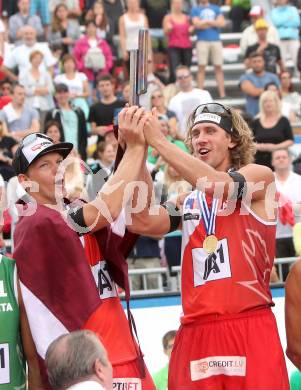 2015 CEV A1 Beachvolleyball Europameisterschaft. Janis SMEDINS, Aleksandrs SAMOILOVS (LAT). Klagenfurt, 2.8.2015
Foto: Kuess
---
pressefotos, pressefotografie, kuess, qs, qspictures, sport, bild, bilder, bilddatenbank