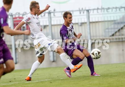 Fussball. Sky go Erste Liga. SK Austria Klagenfurt gegen Floridsdorfer AC.  Rajko Rep,  (Austria), Sascha Viertl (FAC). KLagenfurt, am 4.8.2015.
Foto: Kuess
---
pressefotos, pressefotografie, kuess, qs, qspictures, sport, bild, bilder, bilddatenbank