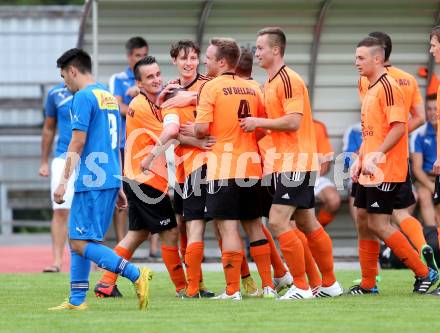 Fussball Unterliga West. VSV gegen Dellach/Drau.  Torjubel Dellach. Villach Lind, am 1.8.2015.
Foto: Kuess
---
pressefotos, pressefotografie, kuess, qs, qspictures, sport, bild, bilder, bilddatenbank