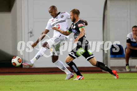 Fussball tipico Bundesliga. RZ Pellets WAC gegen SK Puntigamer Sturm Graz. Thomas Zuendel (WAC), Anel Hadzic (Sturm). Wolfsberg, am 12.8.2015.
Foto: Kuess
Foto: Kuess

---
pressefotos, pressefotografie, kuess, qs, qspictures, sport, bild, bilder, bilddatenbank