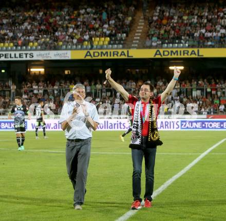 Fussball tipico Bundesliga. RZ Pellets WAC gegen SK Puntigamer Sturm Graz.  Landeshauptmann Peter Kaiser, Olympiasieger Golf, Special Olympics, Alexander Flechl. Wolfsberg, am 12.8.2015.
Foto: Kuess
Foto: Kuess

---
pressefotos, pressefotografie, kuess, qs, qspictures, sport, bild, bilder, bilddatenbank