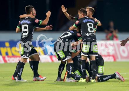 Fussball tipico Bundesliga. RZ Pellets WAC gegen SK Puntigamer Sturm Graz.  Torjubel Josip Tadic (Sturm). Wolfsberg, am 12.8.2015.
Foto: Kuess
Foto: Kuess

---
pressefotos, pressefotografie, kuess, qs, qspictures, sport, bild, bilder, bilddatenbank