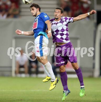 Fussball. Sky go Erste Liga. SK Austria Klagenfurt gegen SC Wiener Neustadt. Manuel Wallner, (Klagenfurt), Danijel Klaric (Wiener Neustadt). Klagenfurt, am 14.8.2015.
Foto: Kuess
---
pressefotos, pressefotografie, kuess, qs, qspictures, sport, bild, bilder, bilddatenbank