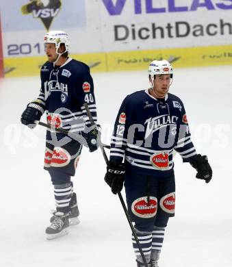 Eishockey Testspiel. VSV gegen Stavagner Oilers. Michael Grabner, Michael Raffl (VSV). Villach, am 15.8.2015.
Foto: Kuess
---
pressefotos, pressefotografie, kuess, qs, qspictures, sport, bild, bilder, bilddatenbank