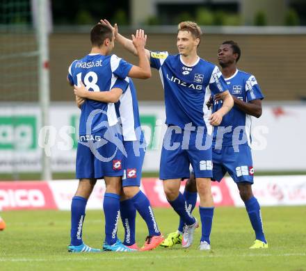 Fussball. Regionalliga. WAC Amateure gegen BW Linz. Torjubel Sinisa Markovic (Linz). Wolfsberg, 16.8.2015.
Foto: Kuess
---
pressefotos, pressefotografie, kuess, qs, qspictures, sport, bild, bilder, bilddatenbank