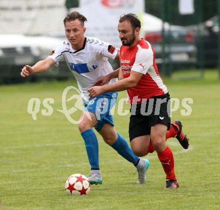 Fussball 1. Klasse C. Steuerberg gegen SGA Sirnitz. Lukas Rausch,  (Steuerberg), Patrick Daniel Fresenberger (Sirnitz). Steuerberg, am 8.8.2015.
Foto: Kuess
---
pressefotos, pressefotografie, kuess, qs, qspictures, sport, bild, bilder, bilddatenbank