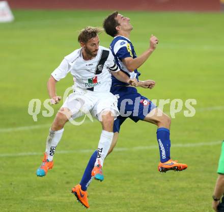 Fussball. Regionalliga. WAC Amateure gegen BW Linz. Christoph Cemernjak (WAC), Florian Krennmayr (Linz). Wolfsberg, 16.8.2015.
Foto: Kuess
---
pressefotos, pressefotografie, kuess, qs, qspictures, sport, bild, bilder, bilddatenbank