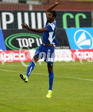 Fussball. Regionalliga. WAC Amateure gegen BW Linz. Torjubel  Yusuf Olaitan Otubanjo,  (Linz). Wolfsberg, 16.8.2015.
Foto: Kuess
---
pressefotos, pressefotografie, kuess, qs, qspictures, sport, bild, bilder, bilddatenbank