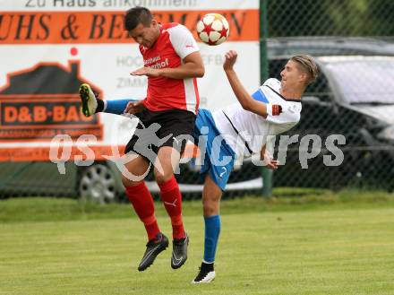 Fussball 1. Klasse C. Steuerberg gegen SGA Sirnitz. Christoph Vaschauner (Steuerberg), Marco Hehl (Sirnitz). Steuerberg, am 8.8.2015.
Foto: Kuess
---
pressefotos, pressefotografie, kuess, qs, qspictures, sport, bild, bilder, bilddatenbank